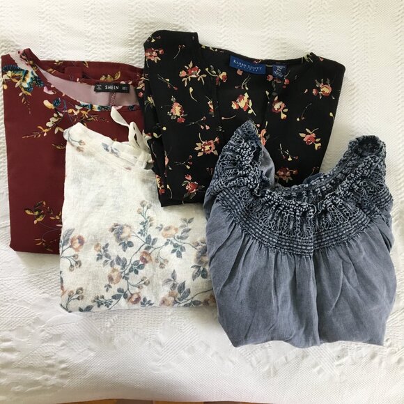 LAST CHANCE Bundle of 4 floral tops! - Picture 2 of 16
